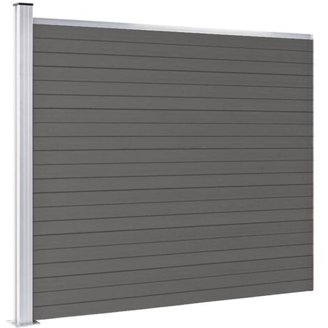 Panneau de clôture WPC 175x146 cm Gris
