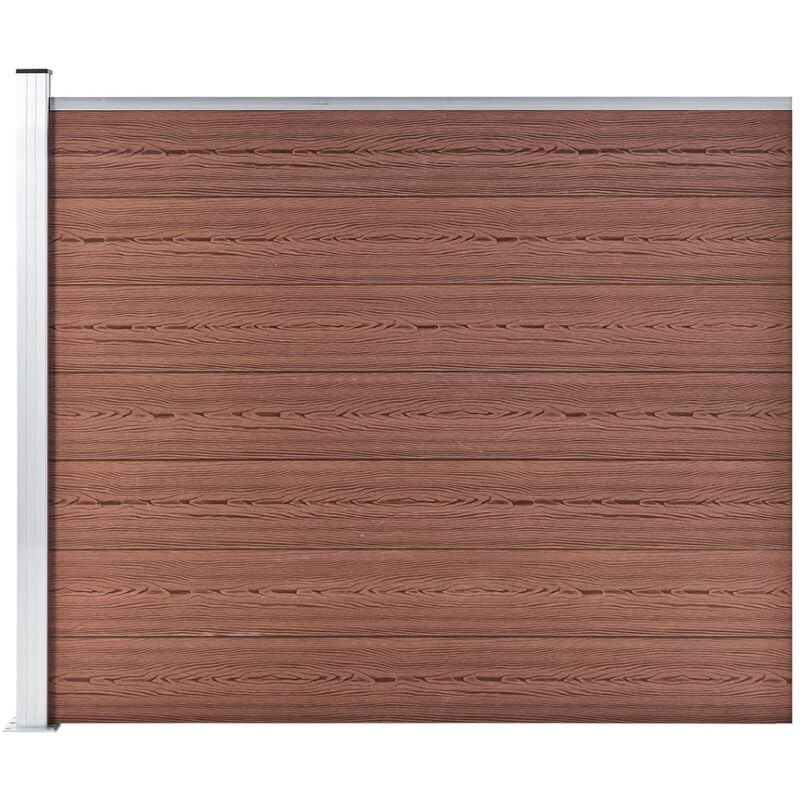 Skm Panneau de clôture wpc 175x146 cm Marron