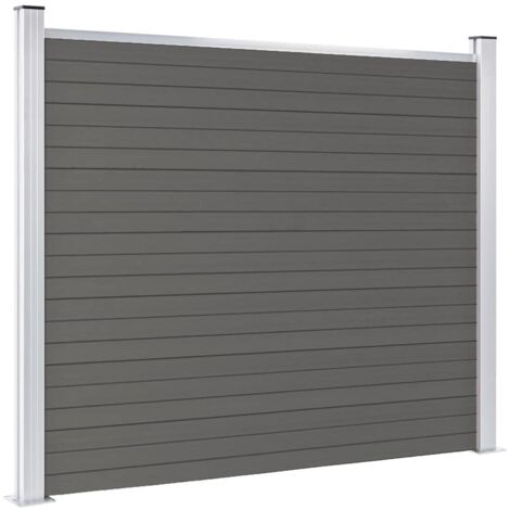 Panneau de clôture WPC 180x146 cm Gris