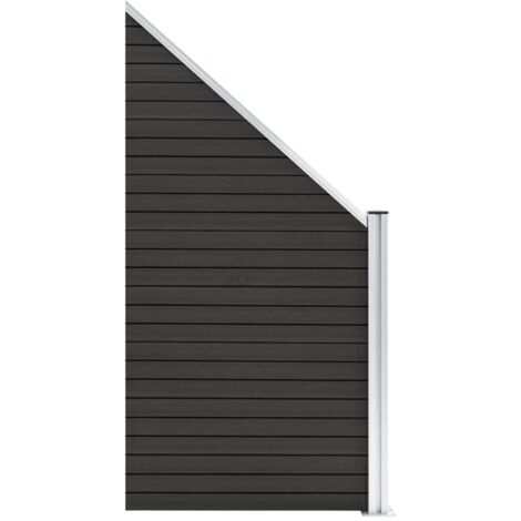 Panneau de clôture WPC 95x(105-180) cm Gris