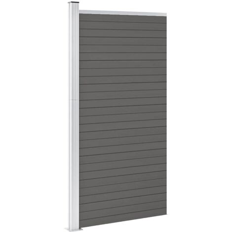 Panneau de clôture WPC 95x186 cm Gris