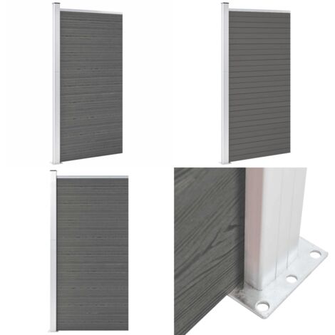 Panneau de clôture WPC 95x186 cm Gris - Clôture De Jardin - Clôture Résidentielle - Barrière De Jardin - Panneau De Clôture - Clôture Composite - Home & Living