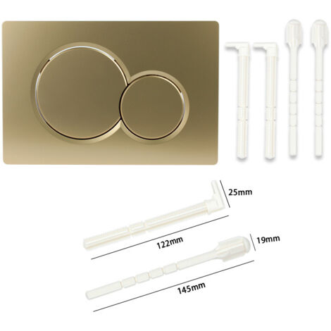 Panneau de commande à double bouton compatible avec l'interrupteur mural de toilette   Sigma 01 UP300.115.770 (or).