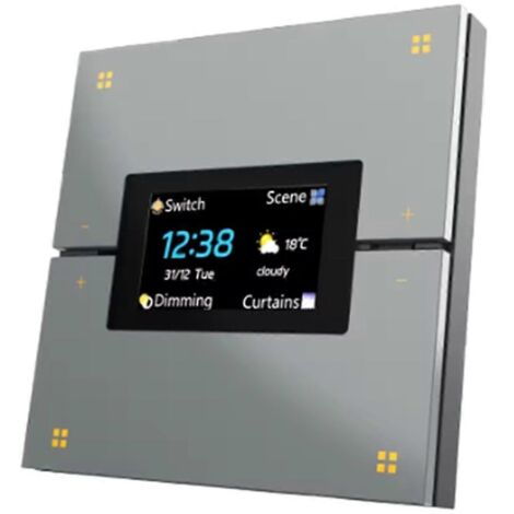 Panneau de commande central multifonctionnel intelligent Tuya, compatible ZigBee et gris.