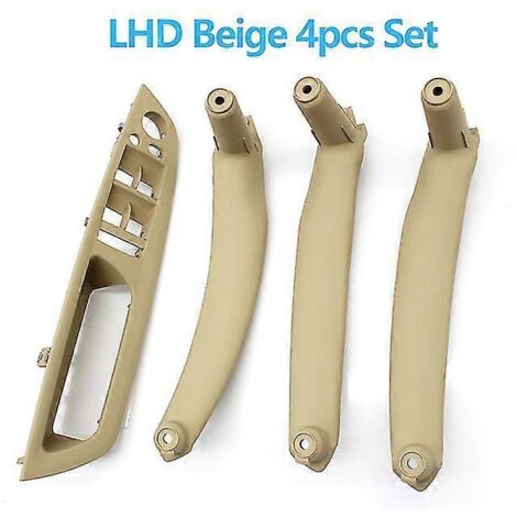 Panneau de commande de lève-vitre intérieur côté conducteur, garniture de poignée de tirage d'accoudoir pour BMW X5 X6 E70 E71 E72 (2007-2013)  Poignées de porte intérieures  - Kit beige pour conduite