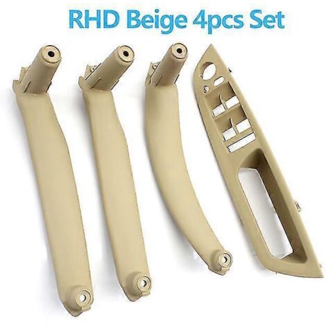 Panneau de commande de lève-vitre intérieur côté conducteur, garniture de poignée de tirage d'accoudoir pour BMW X5 X6 E70 E71 E72 (2007-2013)  Poignées de porte intérieures  - Kit beige pour conduite