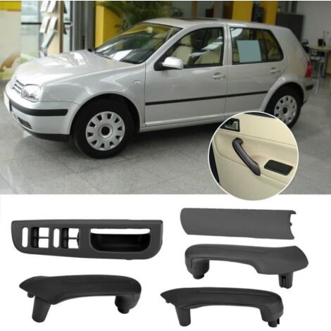 Panneau de commutateur de fenêtre de voiture + Poignée de porte intérieure pour VW Jetta Golf MK4 1999-2004, noir-TAM