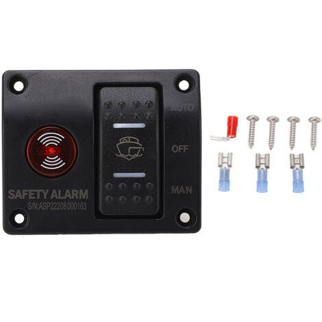 Panneau de commutation de pompe de cale à 3 voies, interrupteur à flotteur de pompe de cale automatique avec lumière LED pour navires et Yachts DC24V