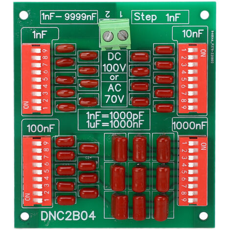 Panneau de condensateur Programmable 1nF, étape à 4 chiffres, Film en polypropylène, DC100V AC70V DNC2B04