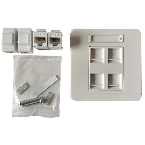 Panneau de connexion réseau 4 ports RJ45 Cat5e, module LAN, connecteur direct