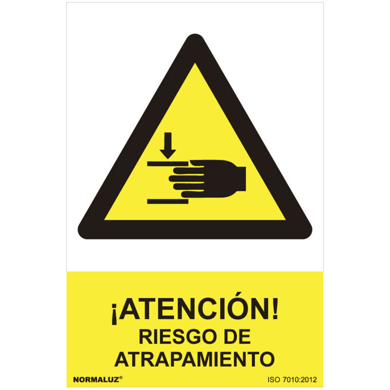 Panneau De Danger ''ATENCION, Riesgo De Atrapamiento'' (PVC 0.7mm) 30x40cm