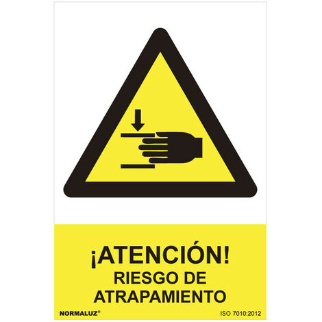 Panneau De Danger ''atencion, Riesgo De Atrapamiento'' (pvc 0.7mm) 30x40cm