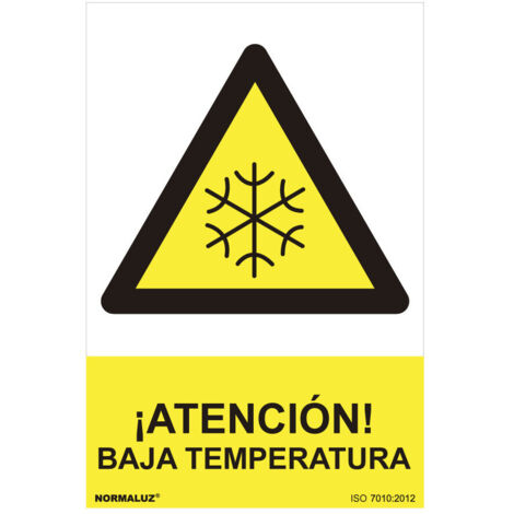 Panneau de danger "attention basse température" (pvc 0.7mm) 30x40cm