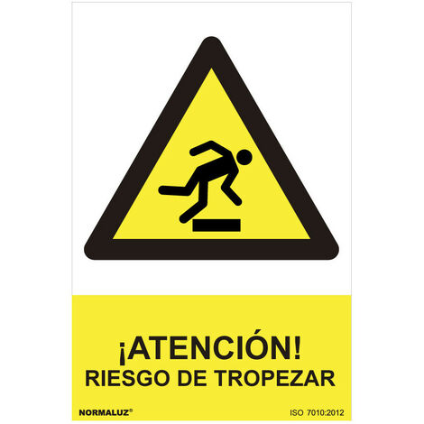 Panneau de danger "Attention - risque de trébuchement" (pvc 0.7mm) 30x40cm