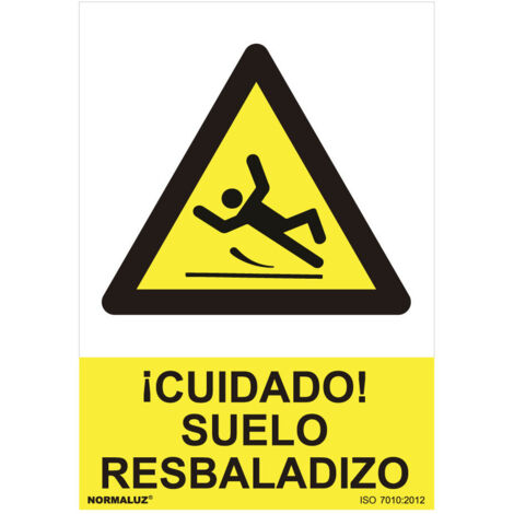 Panneau de danger "Attention sol glissant" (pvc 0.7mm) 30x40cm