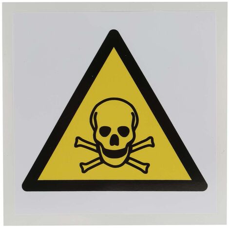 Panneau de danger, avec pictogramme : Danger matières toxiques , Auto-adhésif ( Prix pour 1 )