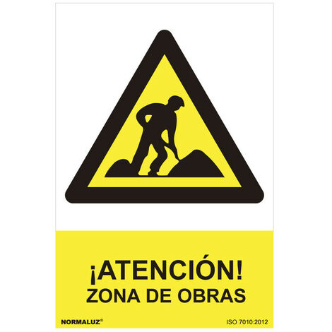 Panneau de danger "chantier de construction" (pvc 0.7mm) 30x40cm
