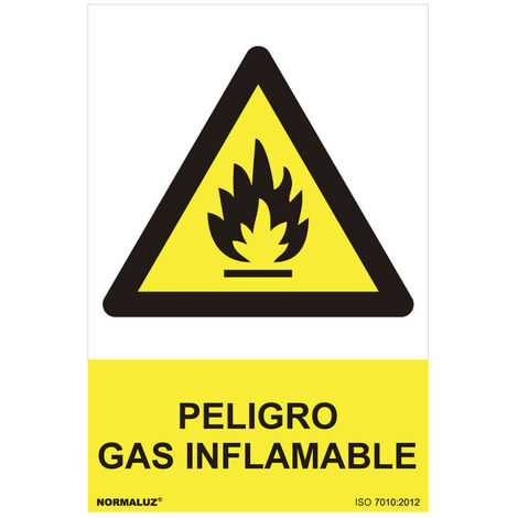 Panneau de danger "danger gaz inflammable" (pvc 0.7mm) 30x40cm