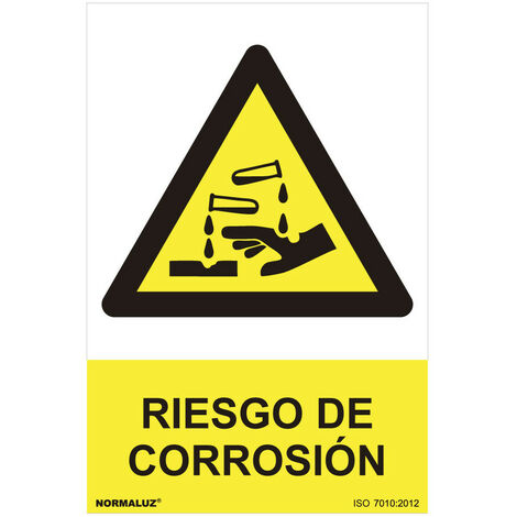 Panneau de danger "risque de corrosion" (pvc 0,7mm) 30x40cm