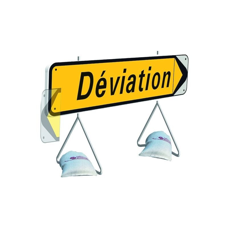 Panneau de chantier KD22a - 1000 x 300 mm Déviation avec flèche amovible Taliaplast
