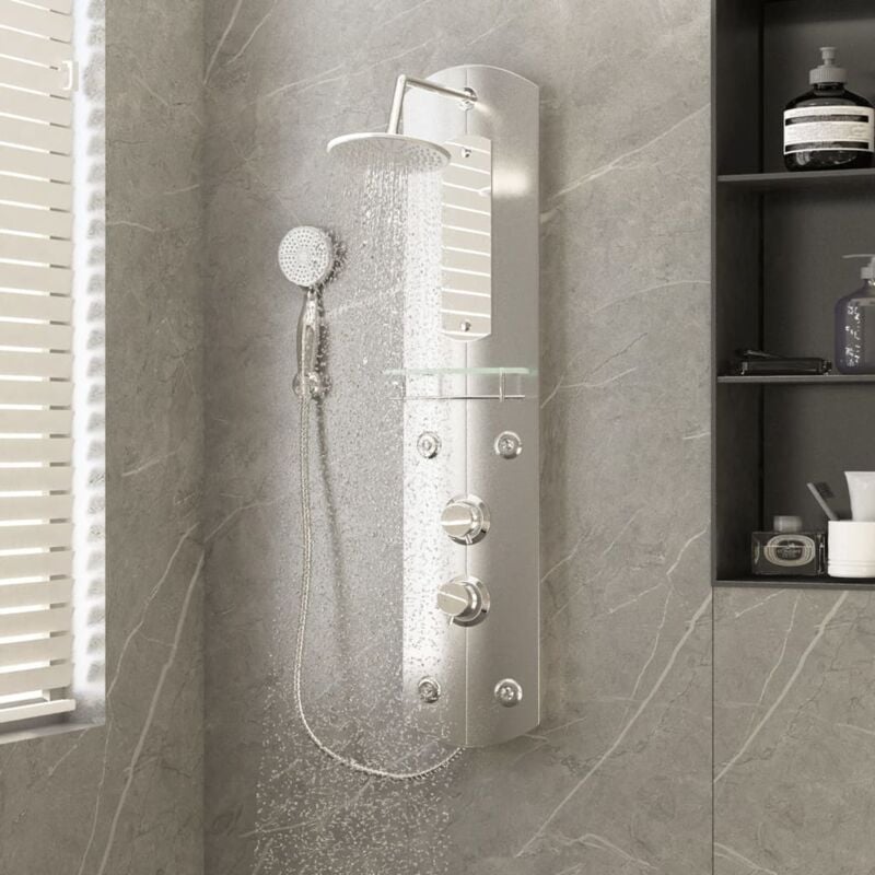 Panneau de douche 25x43x110 cm Argenté Vidaxl
