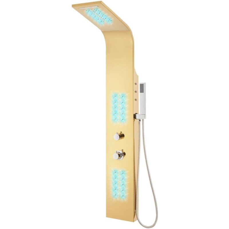 Vidaxl - Système de panneau de douche acier inoxydable doré incurvé