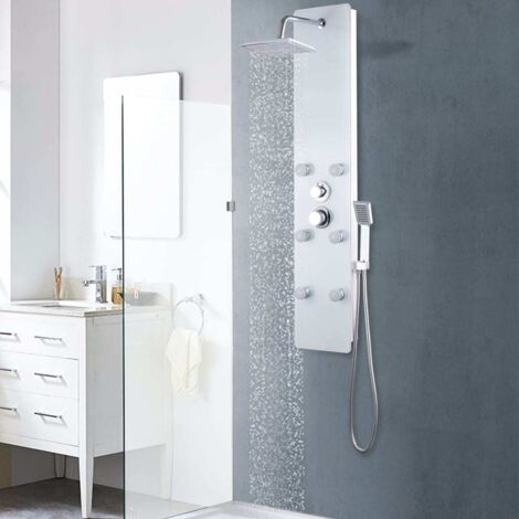 Panneau de douche Écran de douche - Verre 25 x 44,6 x 130 cm Blanc BV251234 - BonneVie