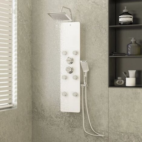 Panneau de douche Écran de douche - Verre 25x47,5x130 cm Blanc BV663462 - BonneVie