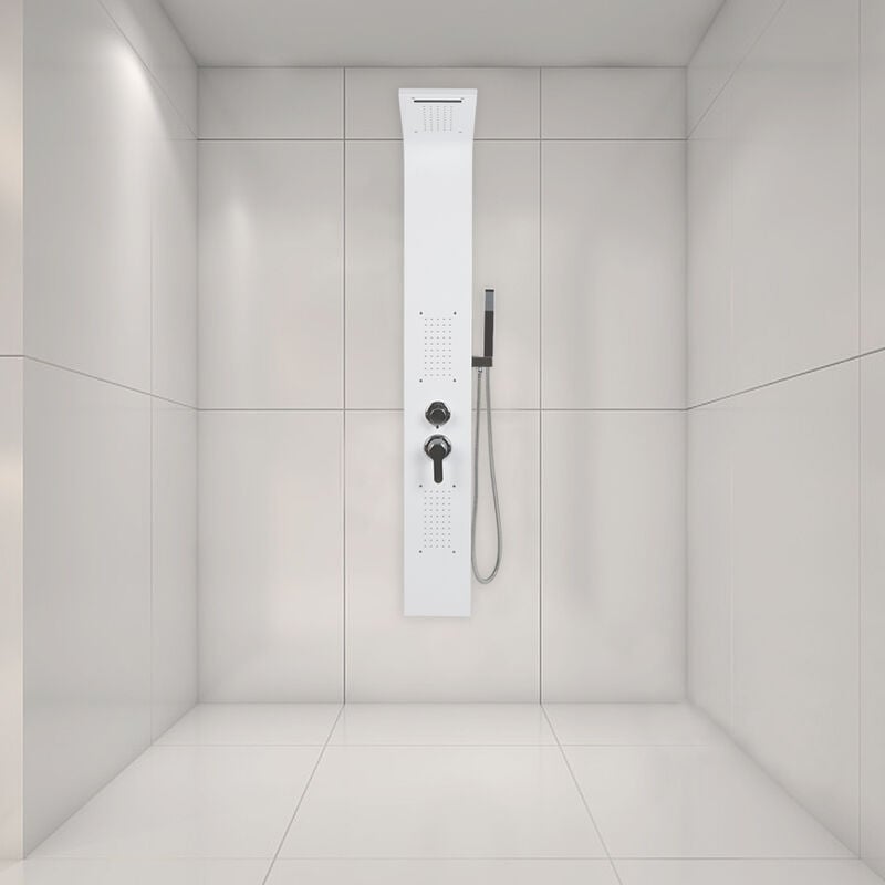 Skecten - Panneau de Douche en Acier Inoxydable Colonne de Douche avec Douche Pluie Massage Comfortable Blanc