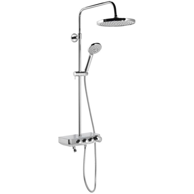 Panneau de douche farrao avec mélangeur et robinet de remplissage, chrome