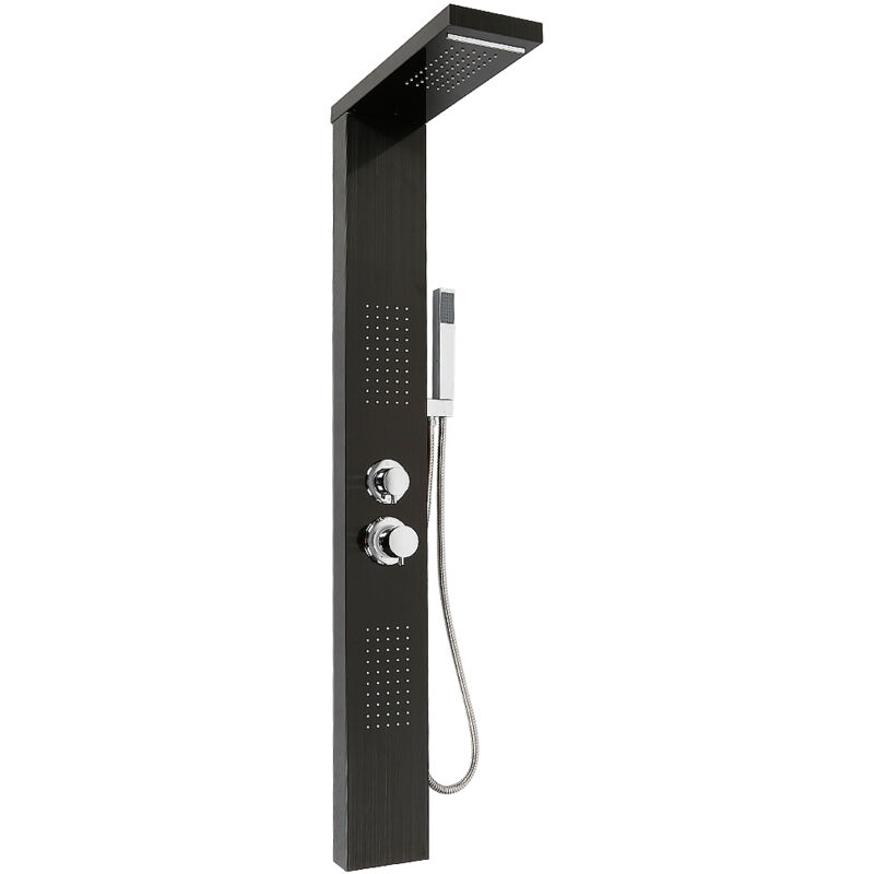 Panneau de Douche Multifonctionnel Haloyo® Pour la Salle de Bains,15 x 47 x 130 cm,noir