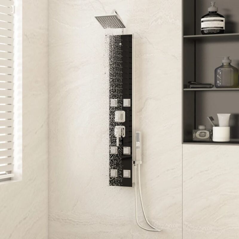Vidaxl - Panneau de douche Verre 18x45,5x130 cm Noir