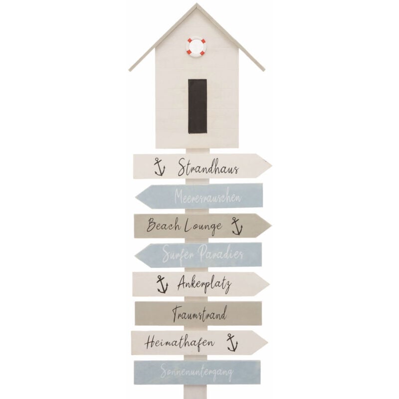 Panneau de jardin en bois beach - indicateur de direction avec maison - bâton de jardin