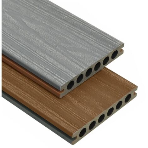 Panneau de Jardin terrasse,design simple et accessoires WPC Marron/gris 20 m² 2,2 m -85792
