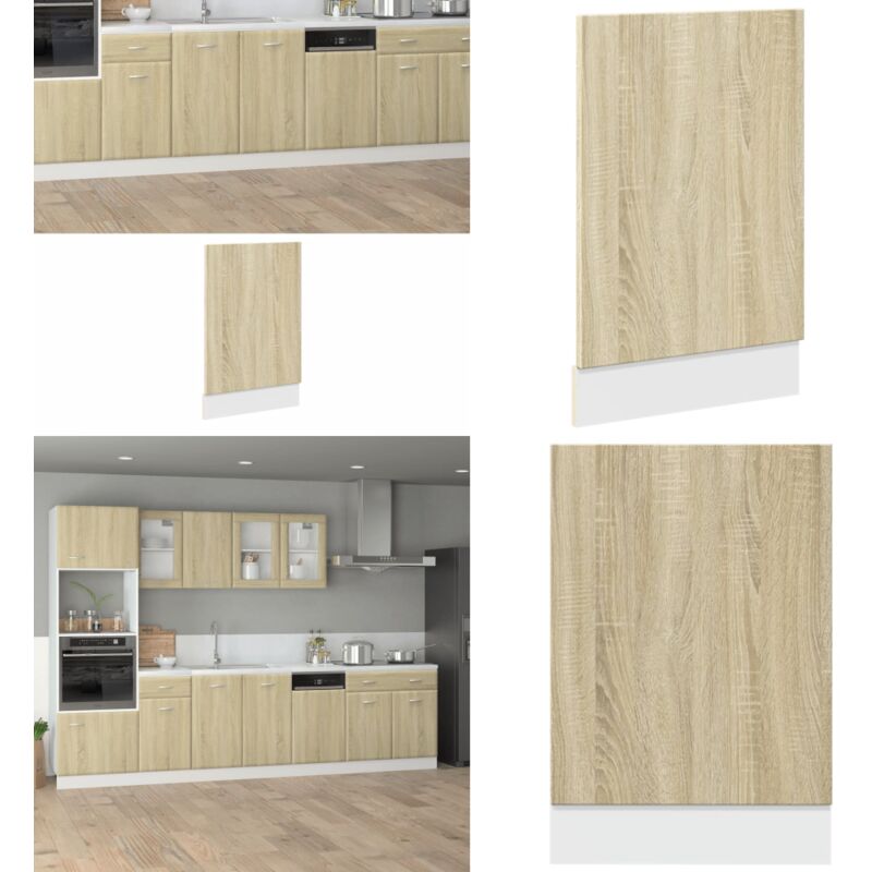 Panneau de lave-vaisselle chêne sonoma bois d'ingénierie - Meuble De Cuisine - Panneau Lave Vaisselle - Meuble Rangements - Armoire Cuisine - Design