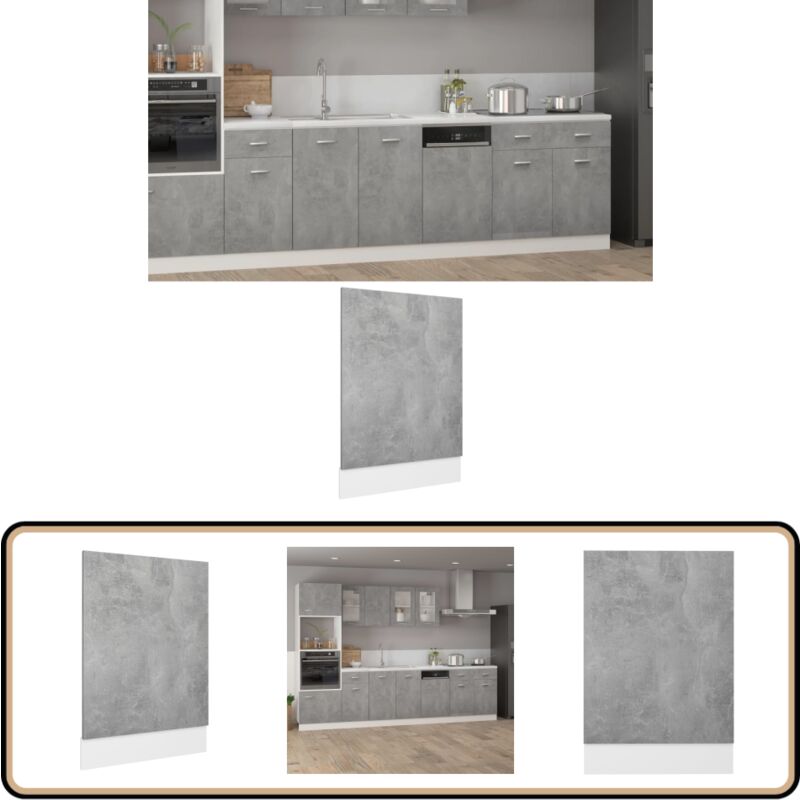 Vidaxl - Panneau de lave-vaisselle Gris béton 45x3x67 cm Aggloméré - Panneau Lave Vaisselle - Meuble Cuisine - Armoire Cuisine - Protection Lave