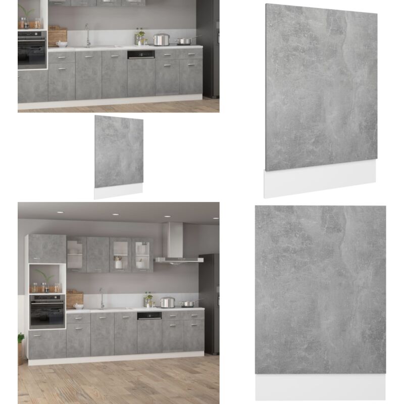 Vidaxl - Panneau de lave-vaisselle Gris béton 45x3x67 cm Aggloméré - Panneau Lave Vaisselle - Meuble Cuisine - Armoire Cuisine - Protection Lave