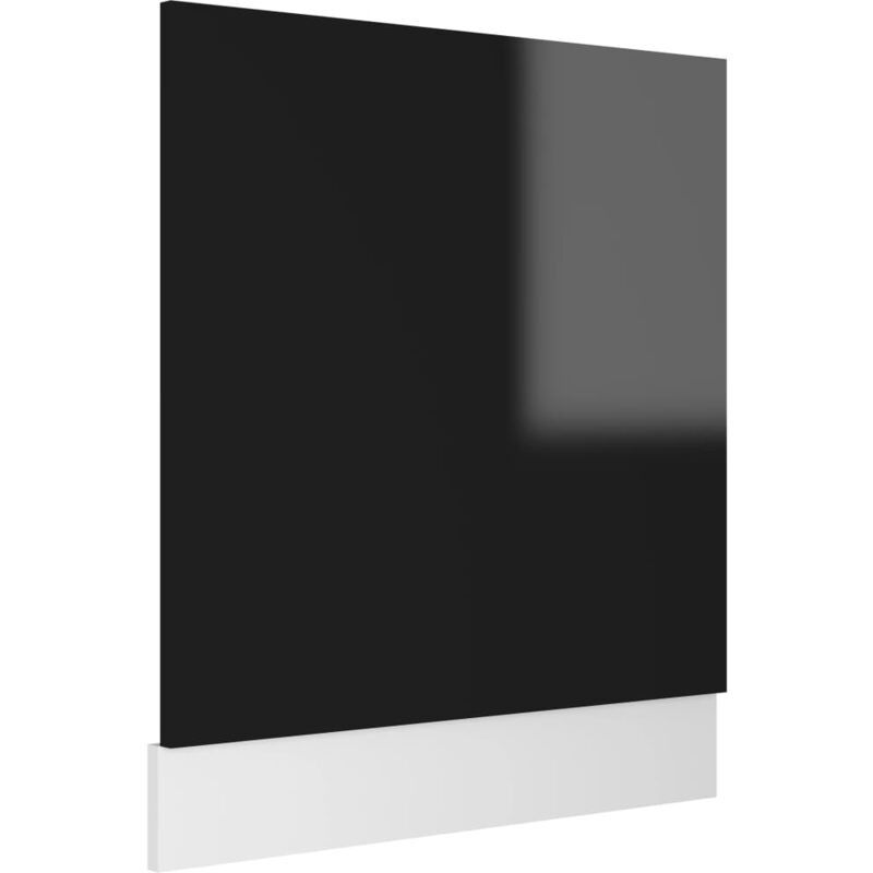 Panneau de lave-vaisselle Noir brillant 59,5x3x67 cm Aggloméré