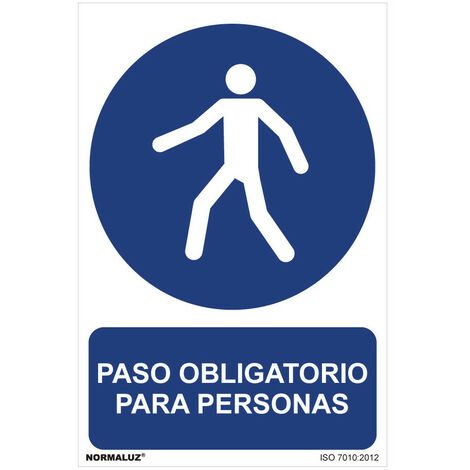 Panneau de passage obligatoire "Passage obligatoire pour les personnes" (pvc 0,7mm) 30x40cm