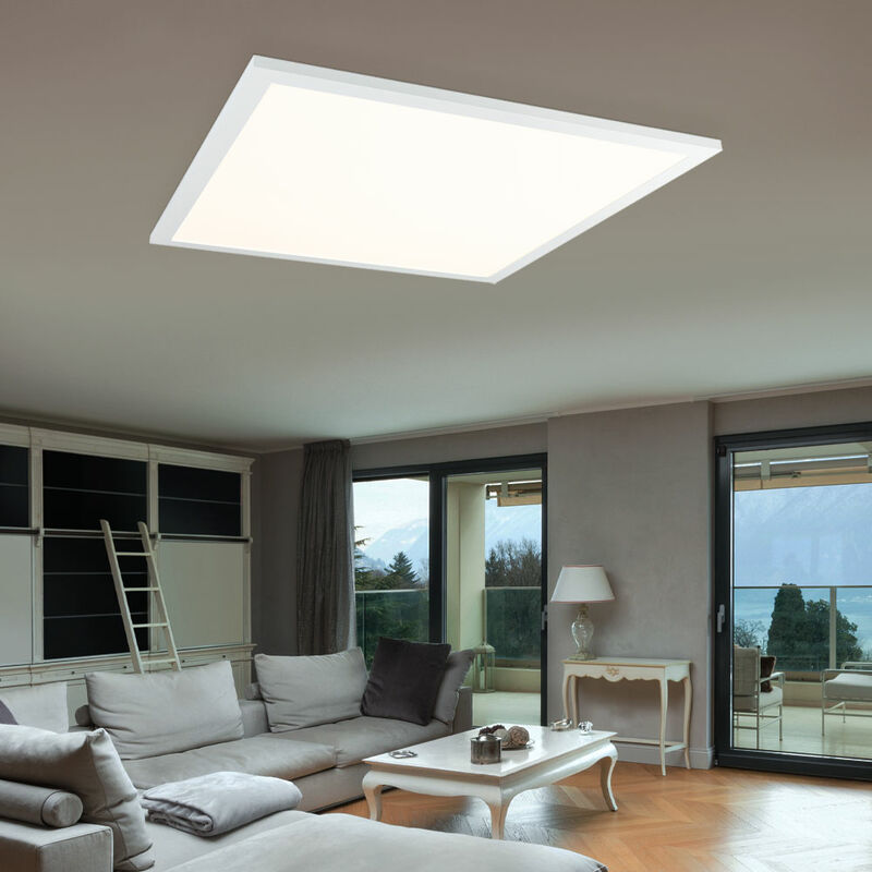 Panneau de plafond en aluminium panneau de construction blanc Plafonnier moderne carré, led 40W 3200Lm blanc chaud, LxPxH 60x60x5 cm