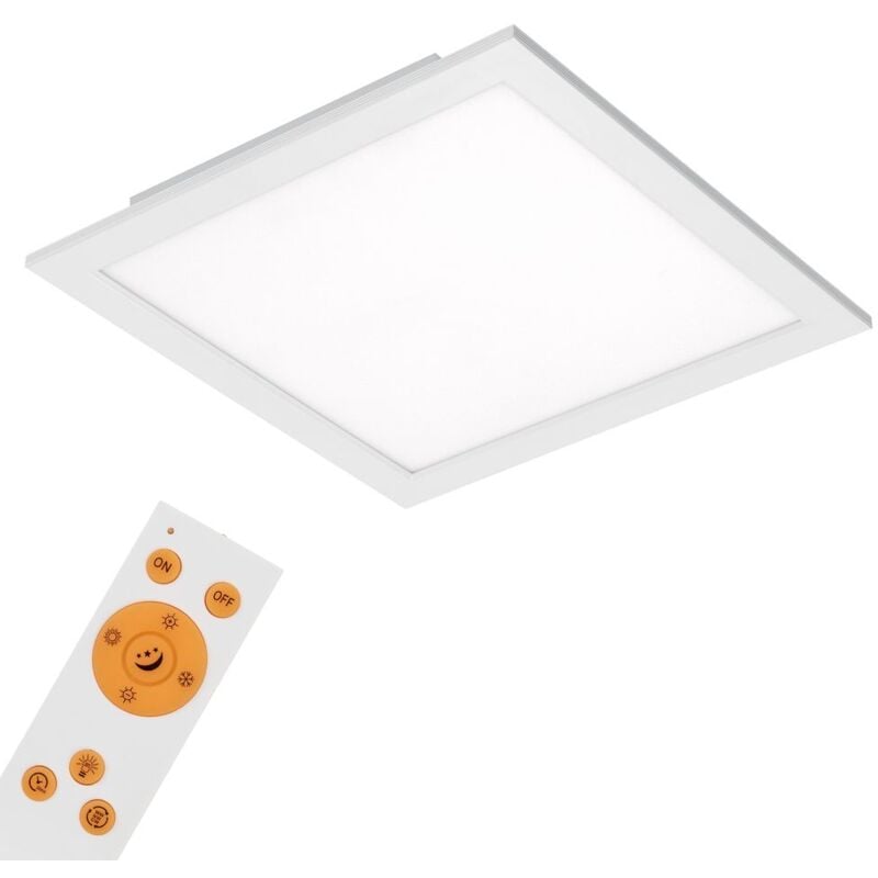 CCT LED Panel BRILONER LEUCHTEN PIATTO, 18 W, 1800 lm, IP20, blanc, plastique-métal, dimmable, avec télécommande, CCT, 29,5 x 29,5 x 4,8 cm