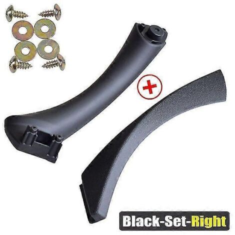 Panneau de poignée de porte intérieure pour BMW E90 E91 (Berline BMW Série 3) - Cache de poignée noir/beige - 51417230849 51416971289 51416971291 - Poignées de porte intérieures - Noir - Lot de 2 - Dr