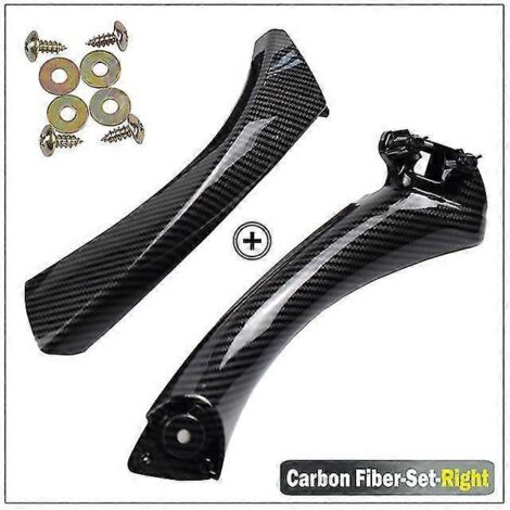 Panneau de poignée de porte intérieure pour BMW E90 E91 (Berline BMW Série 3) - Cache de poignée noir/beige - Références : 51417230849, 51416971289, 51416971291 - Poignées de porte intérieures - Fibre