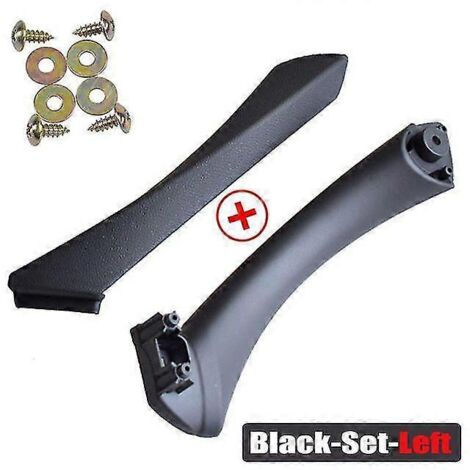 Panneau de poignée de porte intérieure pour BMW E90 E91 (Berline BMW Série 3) - Cache de poignée noir/beige - Références : 51417230849, 51416971289, 51416971291 - Poignées de porte intérieures - Noir 