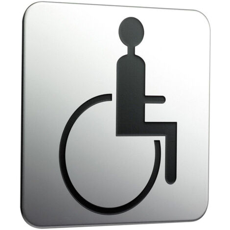 Panneau de porte à coller, utilisateurs de fauteuils roulants chrome EMCO