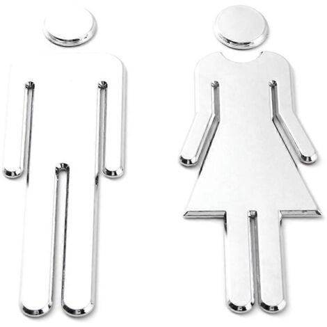 Panneau de porte de toilettes Homme Femme Toilettes Invités 12 cm