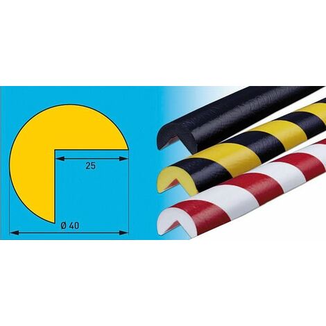 panneau de protection autocollant, rouge/blanc Dim : 40mm, longueur 1000 mm