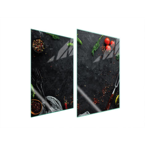 PANNEAU DE PROTECTION EN VERRE POUR CUISINE 2x35x52 ARDOISE