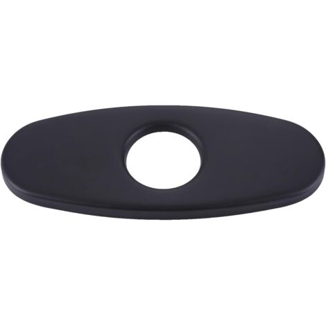 Panneau de recouvrement d'évier de 5,5 pouces, en acier inoxydable, pour robinets de salle de bain ou de cuisine (robinets mélangeurs à 1 ou 3 trous) (noir mat)