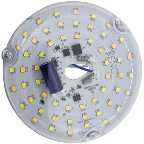 Panneau de Remplacement de Feu de Plafond LED, 3CCT 3000K 4000K 6000K Kit de Modernisation du Ventilateur de Plafond LED 4 Pouces Efficacité énergétique 15W Light (230V)